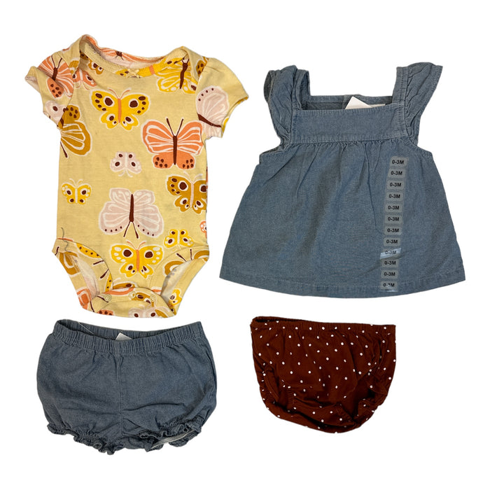 Carter's Baby Girl's 4-Piece Mix & Match Tops and Diaper Cover Sets