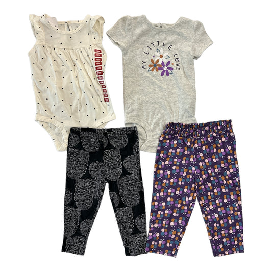 Carter's Baby & Toddler Girl's 4-Piece Short Sleeve Bodysuit & Pants Set