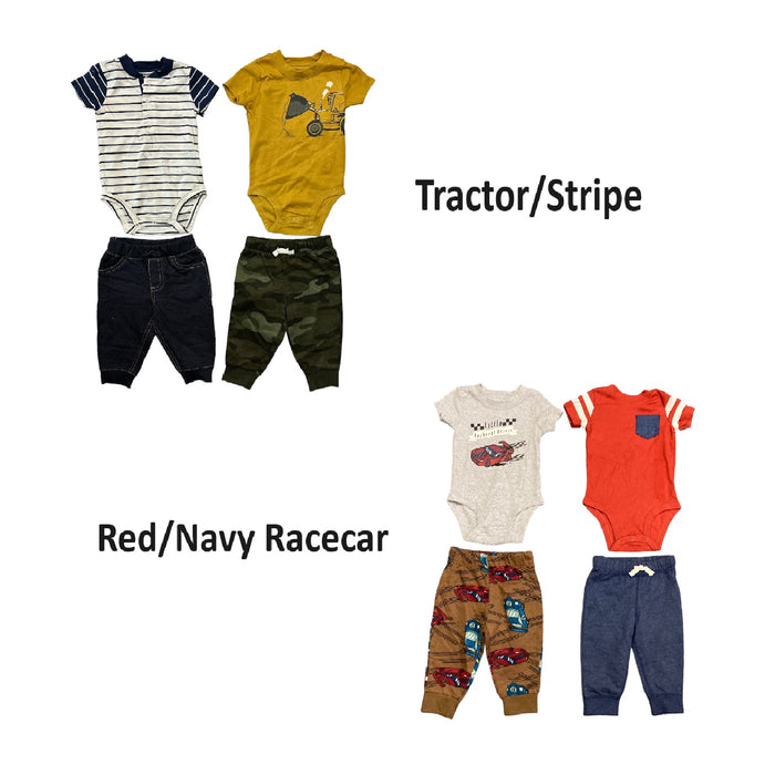 Carter's Baby & Toddler Boy's 4 Piece Short Sleeve Bodysuit & Jogger Pant Sets