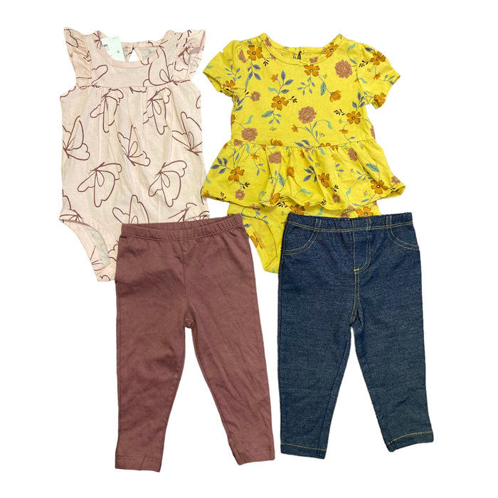 Carter's Baby & Toddler Girl's 4-Piece Short Sleeve Bodysuit & Pants Set