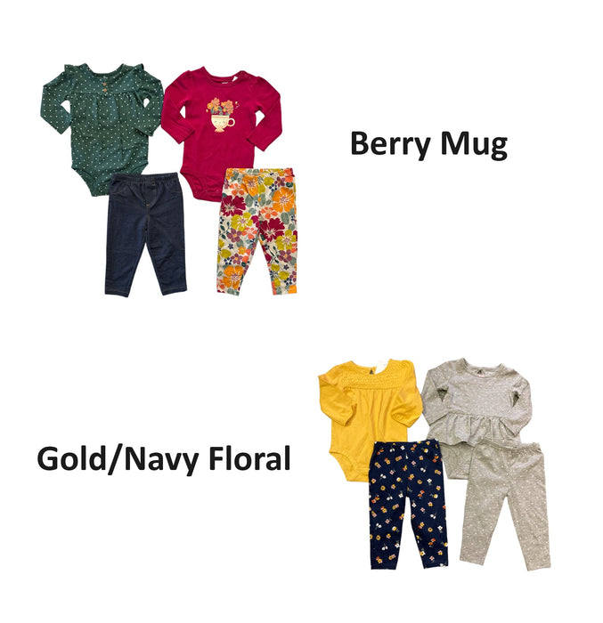 Carter's Baby & Toddler Girl's 4-Piece Long Sleeve Bodysuit & Legging Set