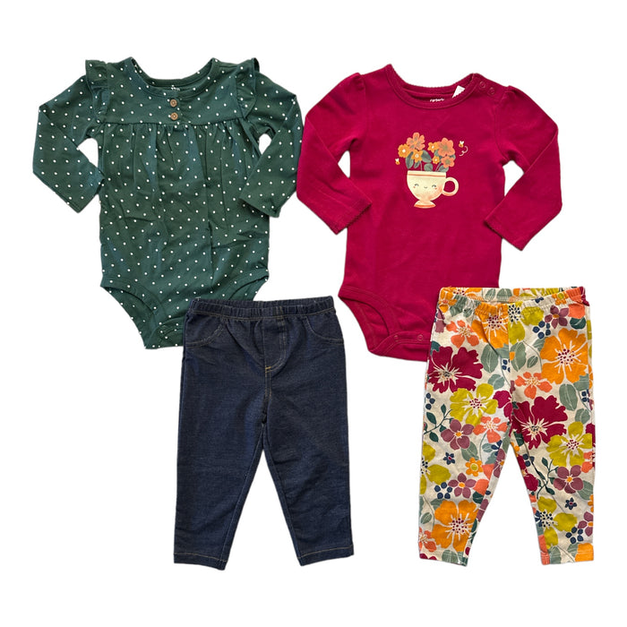 Carter's Baby & Toddler Girl's 4-Piece Long Sleeve Bodysuit & Legging Set