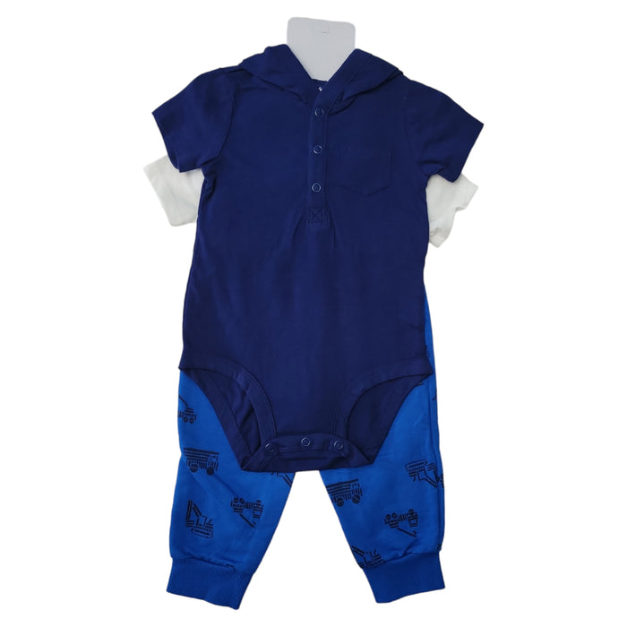 Carter's Boys 3 Piece Ankle Length Pants Bodysuit Pant Short Sleeve Set