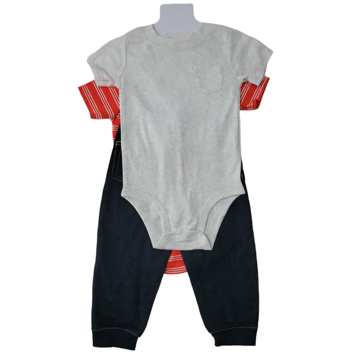 Carter's Boys 3 Piece Ankle Length Pants Bodysuit Pant Short Sleeve Set