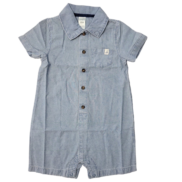 Carter's Boys Short Sleeves Soft Breathable Fun Prints Romper/Sunsuit