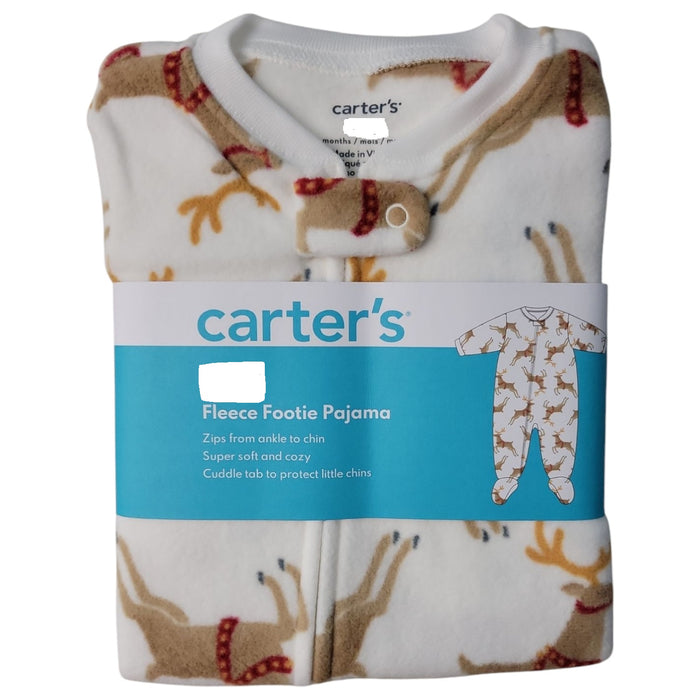Carter's Girls Warm Fleece Zipper Closure Long Sleeves Footie Pajama