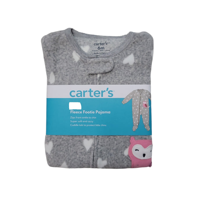 Carter's Girls Warm Fleece Zipper Closure Long Sleeves Footie Pajama