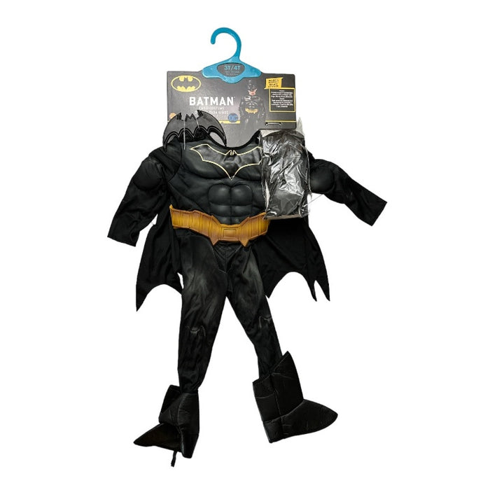 DC Batman Boys Jumpsuit, Cape, Mask, Boot Tops & Gloves Halloween Costume