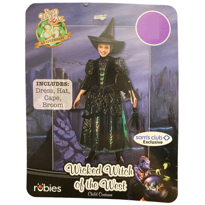 Rubies Kids Wizard of Oz Wicked Witch Costume, with Dress, Hat, Cape, & Broom