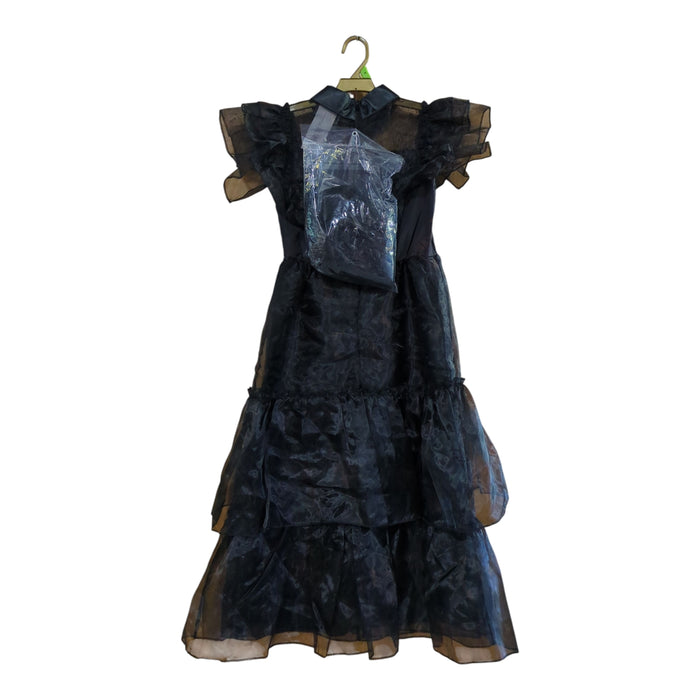 Rubies Kids Wednesday Addams Rave'n Dress Costume, Wig & Inflatable Cello