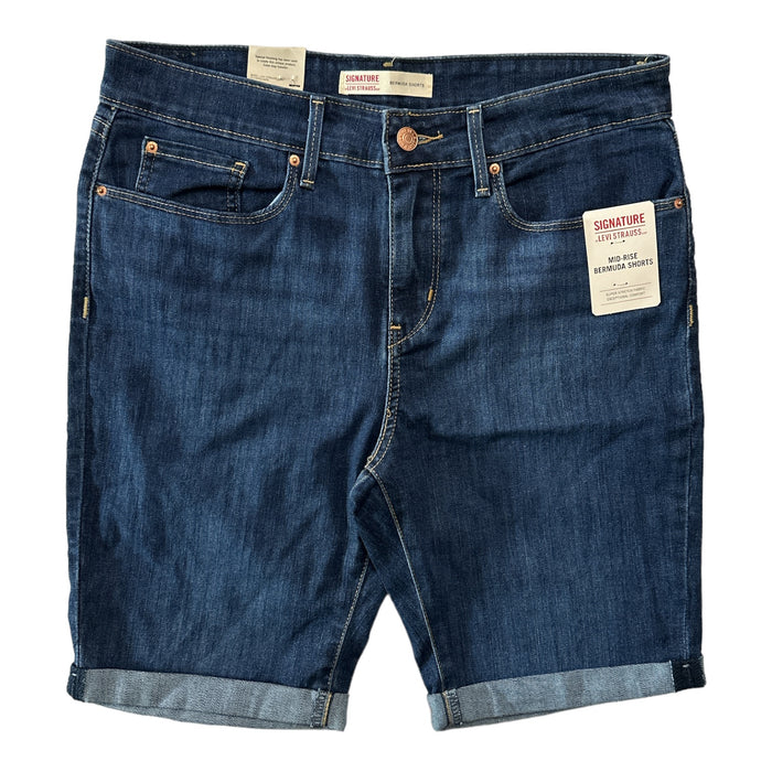 SIGNATURE By Levi Strauss Women's Rolled Cuff Bermuda Jean Shorts