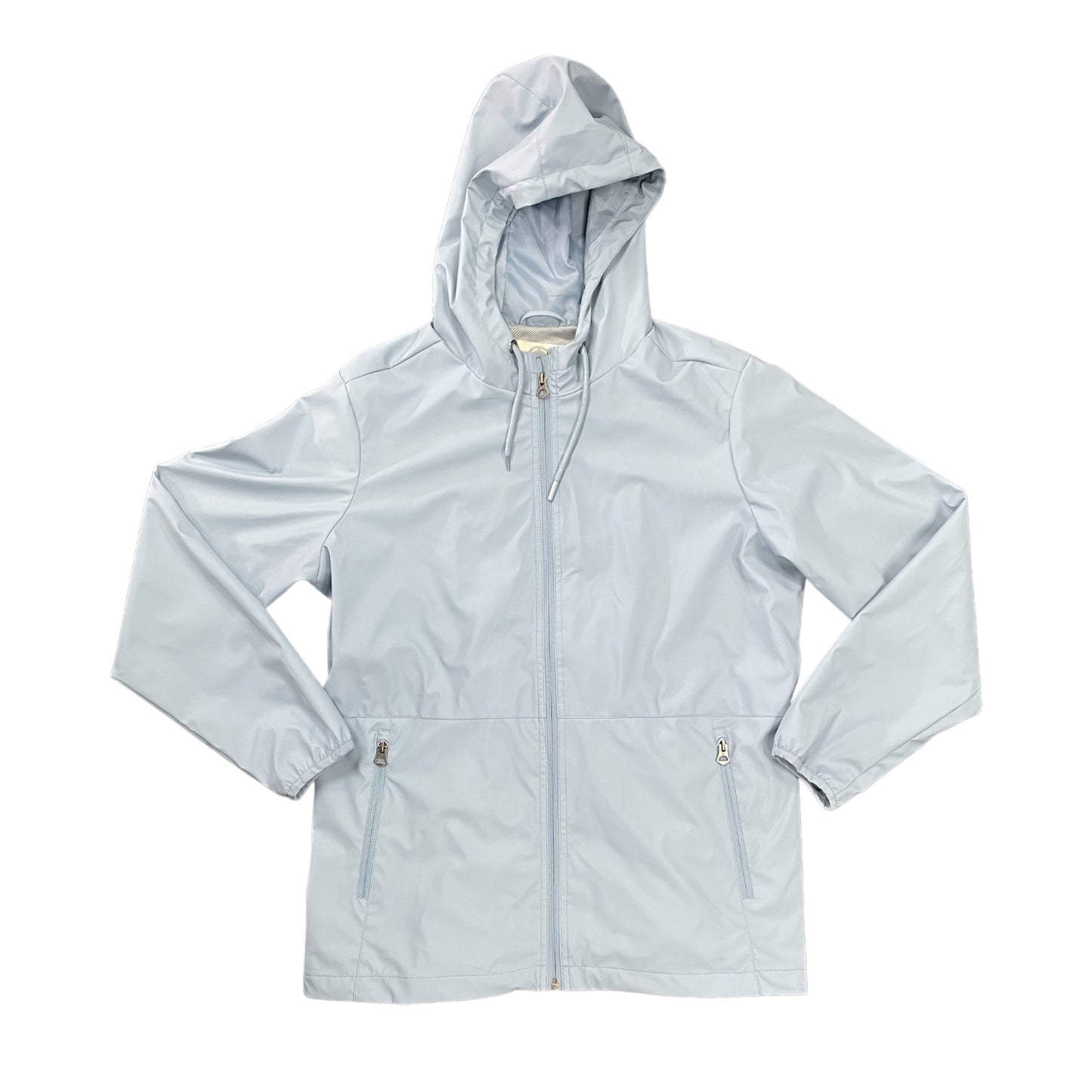 WP Weather Proof Women's Casual Lightweight Hooded Rain Jacket (Faded Denim, M)