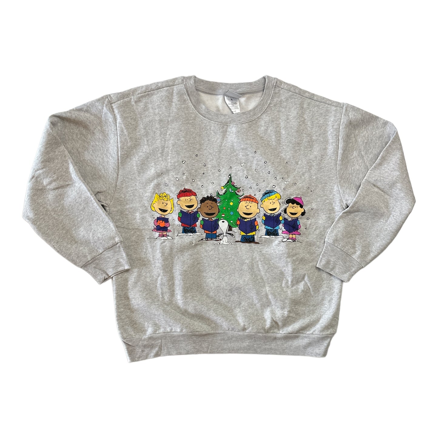 Peanuts Women's Graphic Print Light-Up Pullover Crewneck Sweatshirt