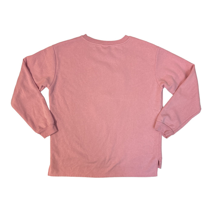 Peanuts Women's Snoopy Pink Fleece Lined Crew Neck Sweatshirt