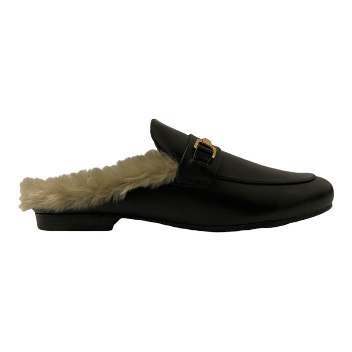Steve Madden Women's Padded Faux Fur Lined Slip-On Mule Statement Shoe