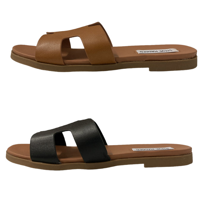 Steve Madden Women's Easy On Roceen Leather Upper Sandals