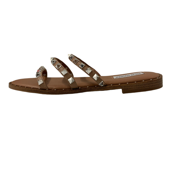 Steve Madden Women's Slip-On Three Band Studded Sandals