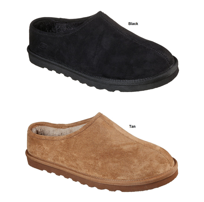 Skechers Men's Memory Foam Renten Lamato Faux Fur Clog Slippers