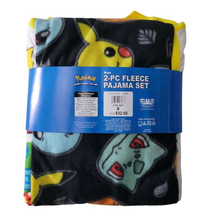 Pokemon Boys Warm and Cozy 2 Piece Fleece Pajama Set