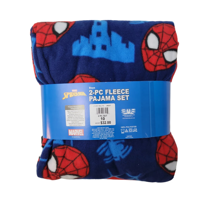 Marvel Spider-Man Boys Warm and Cozy 2 Piece Fleece Pajama Set