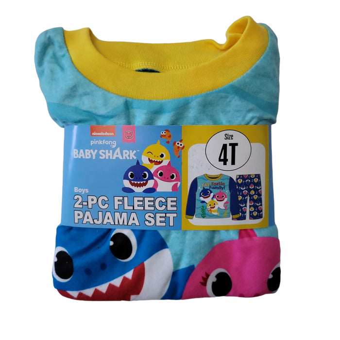 Nickelodeon Baby Shark Boys Warm and Cozy 2 Piece Fleece Pajama Set