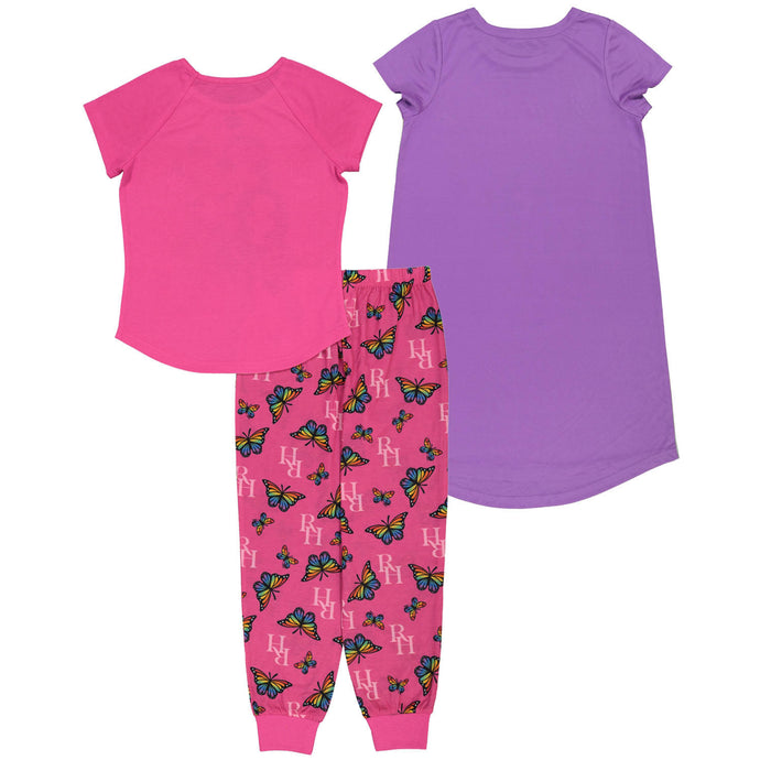 Rainbow High Girl's 3 Piece Short Sleeve Polyester Pajama Set