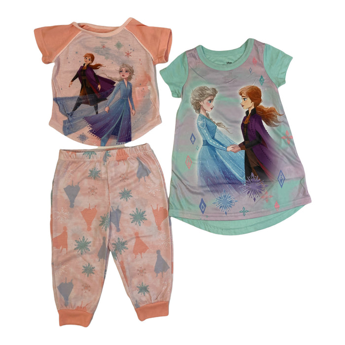 Disney Girl's Licensed Frozen Extra Soft 3 Piece Pajama Set