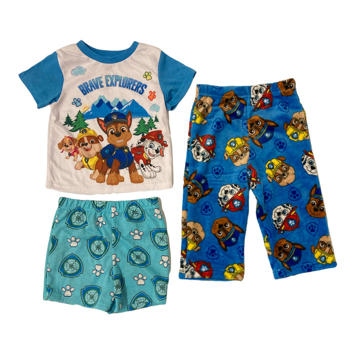 Paw Patrol Unisex Polyester 3 Piece Shorts Pants & Short Sleeve Pant Pajama Set