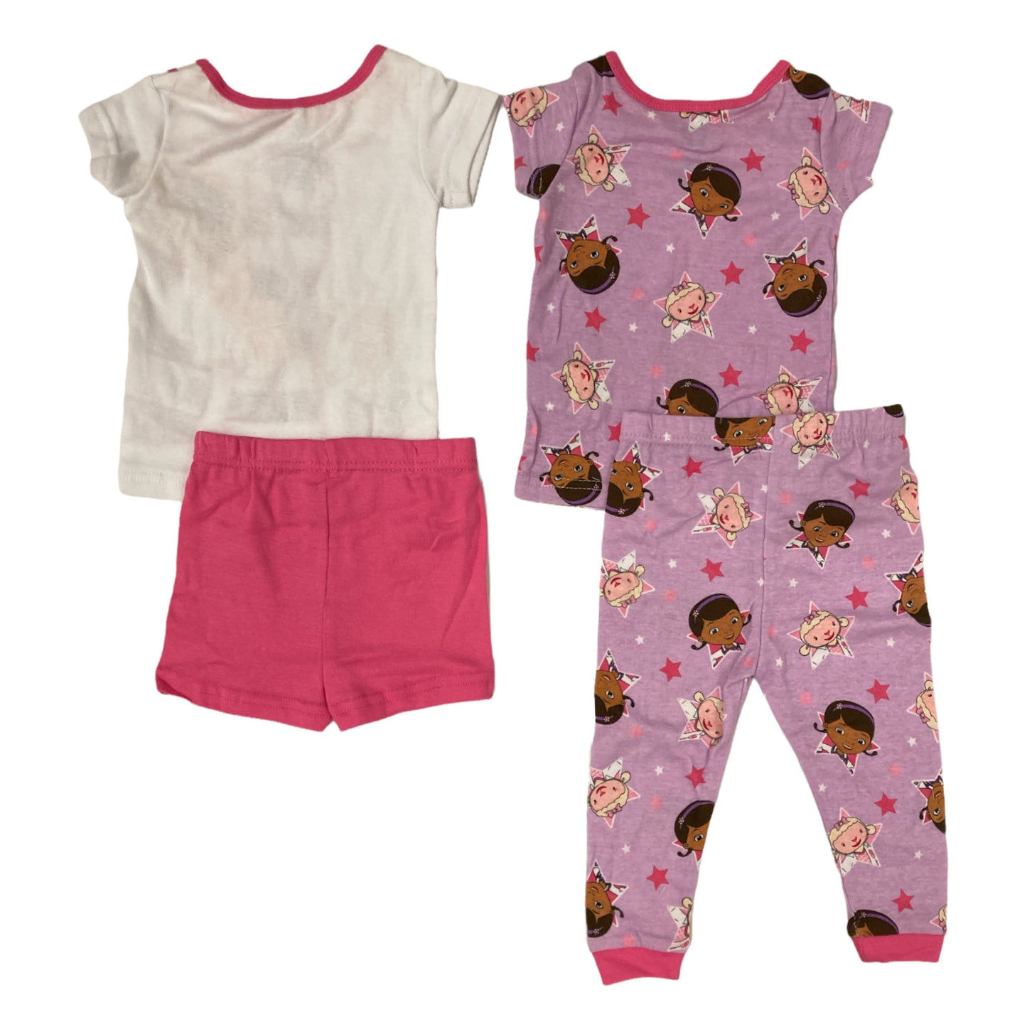 Disney Girls Doc McStuffins Short Sleeve Cotton 4 Piece Pajama Set