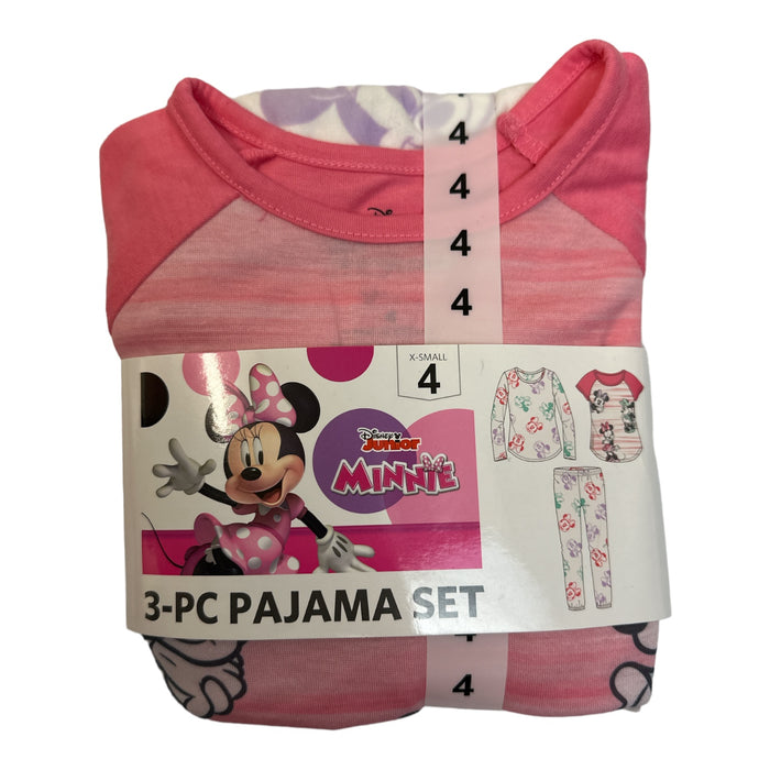 Disney Girl's Licensed 3 Piece Long Sleeve, Short Sleeve & Pant Pajama Set