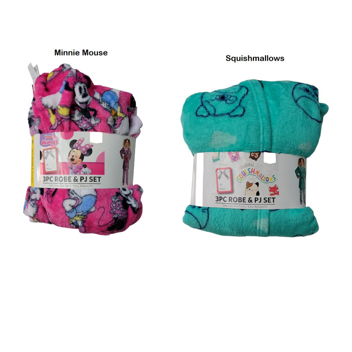 Character Girl's 3-Piece Super Soft Hooded Robe & Pajama Set