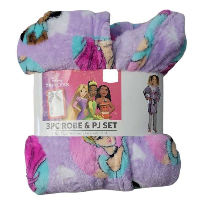 Character Girl's 3-Piece Super Soft Hooded Robe & Pajama Set
