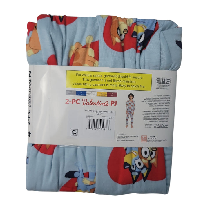 Character Kids 2-Piece Valentines Day Long Sleeve Pajama's