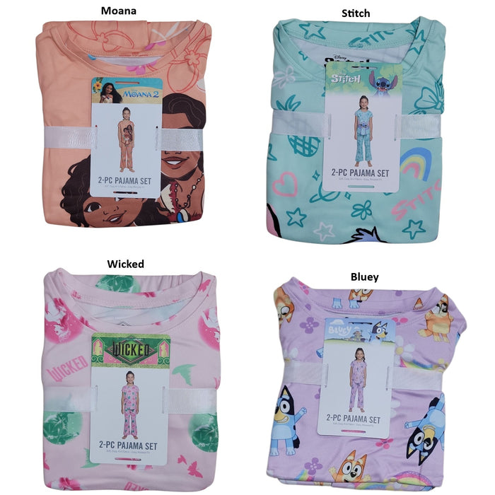 Character Girl's 2-Piece Short Sleeve Top & Jogger Pajama Set