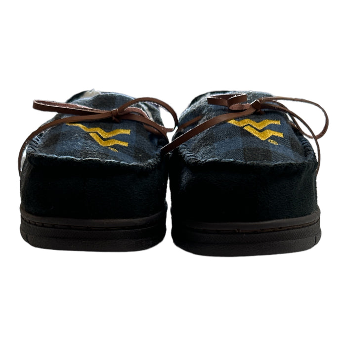 FOCO NCAA WV Men's Fleece Lined Embroidered Sports Logo Moccasin Style Slippers