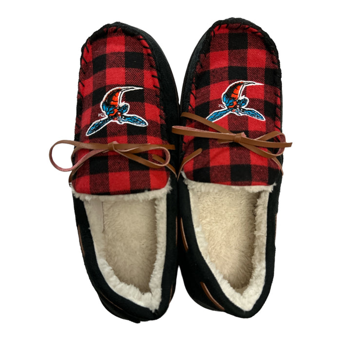 FOCO Women's NCAA Fleece Lined Comfort Moccasin Style Slippers