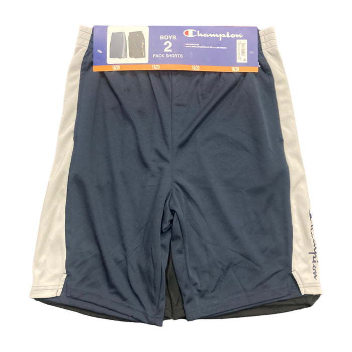 Champion Boy's Logo Moisture Wicking UPF 30 Quick Dry Active Shorts, 2 Pack