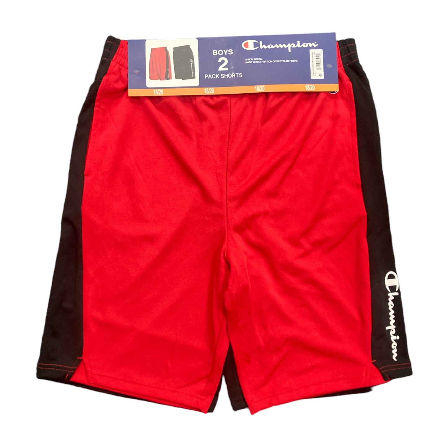Champion Boy's Logo Moisture Wicking UPF 30 Quick Dry Active Shorts, 2 Pack