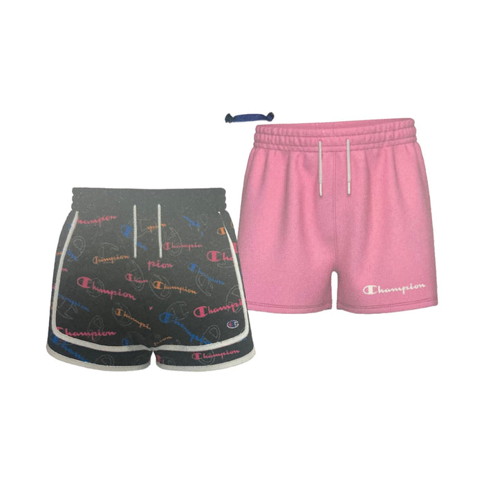 Champion Girl's 2-Pack 2.5" Inseam Active Elastic Waist & Drawstring Shorts