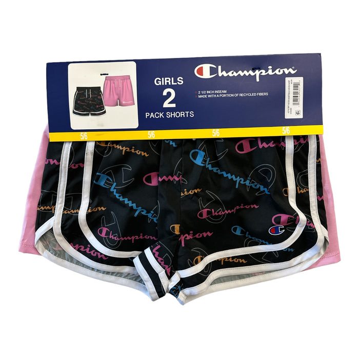 Champion Girl's Adjustable Waist 2-Pack 2.5" Inseam Active Shorts