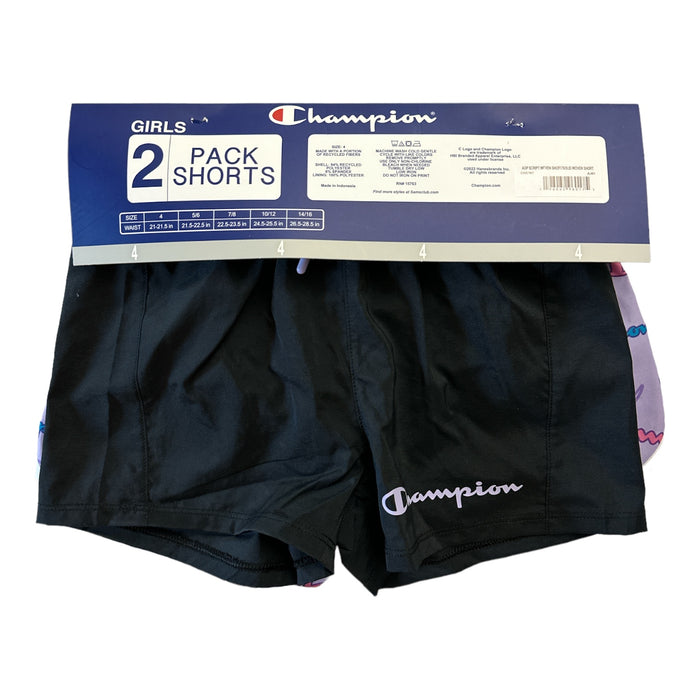 Champion Girl's Adjustable Waist 2-Pack 2.5" Inseam Active Shorts