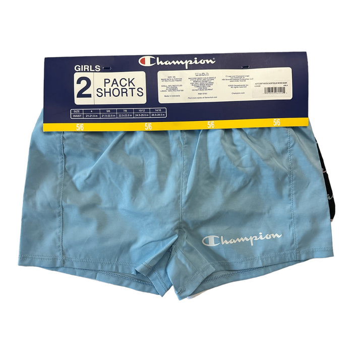 Champion Girl's 2-Pack 2.5" Inseam Active Elastic Waist & Drawstring Shorts