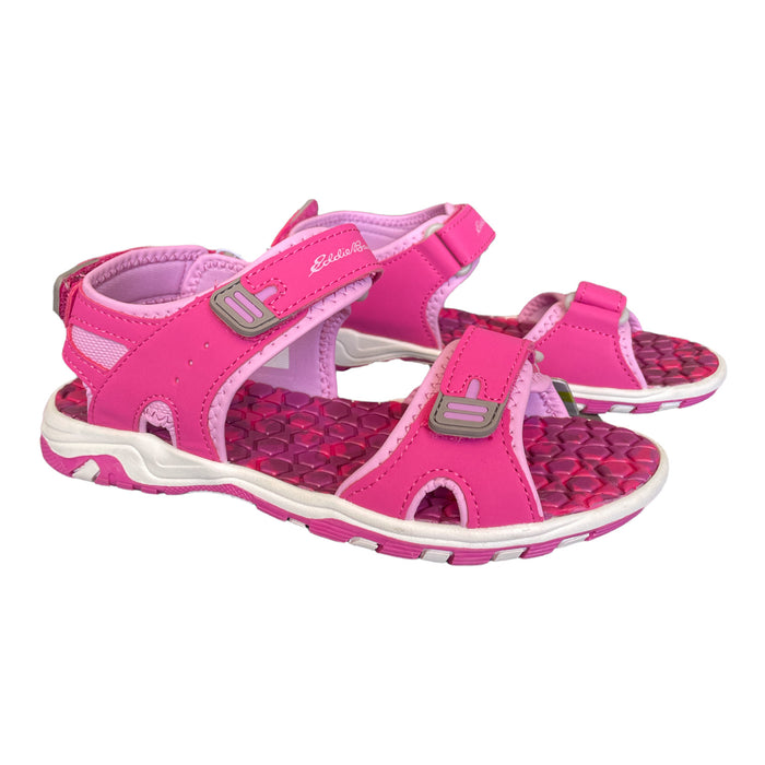 Eddie Bauer Big Girl's Adjustable Strap River Sandal, Hot Pink Tie-Dye