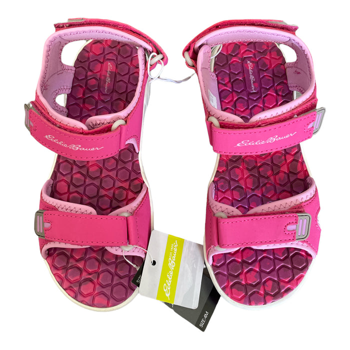 Eddie Bauer Big Girl's Adjustable Strap River Sandal, Hot Pink Tie-Dye