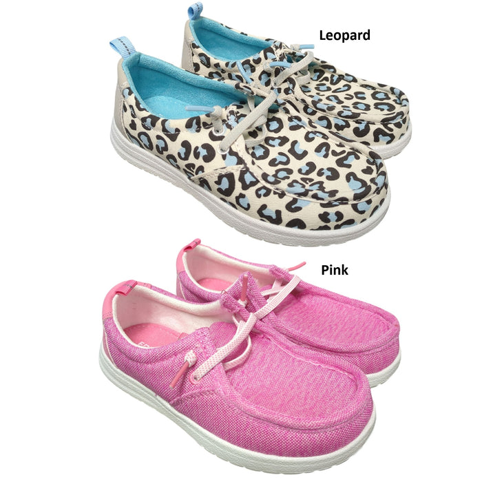 Eddie Bauer Girl's Casual Canvas Slip-On Stretch Lace Loafer