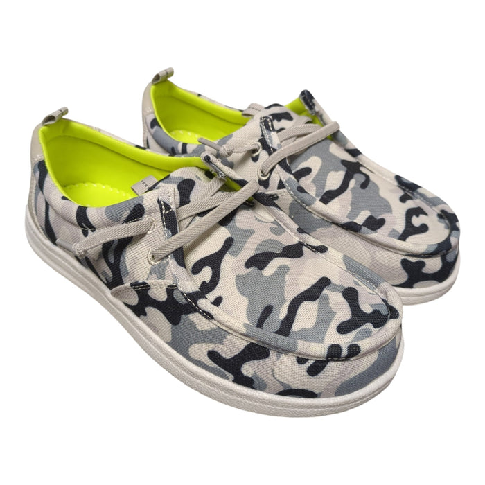 Eddie Bauer Boys Casual Slip-On Canvas Stretch  Lace Loafer
