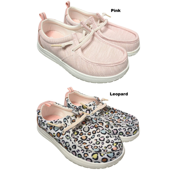 Eddie Bauer Girl's Casual Slip-On Canvas Stretch Lace Loafer
