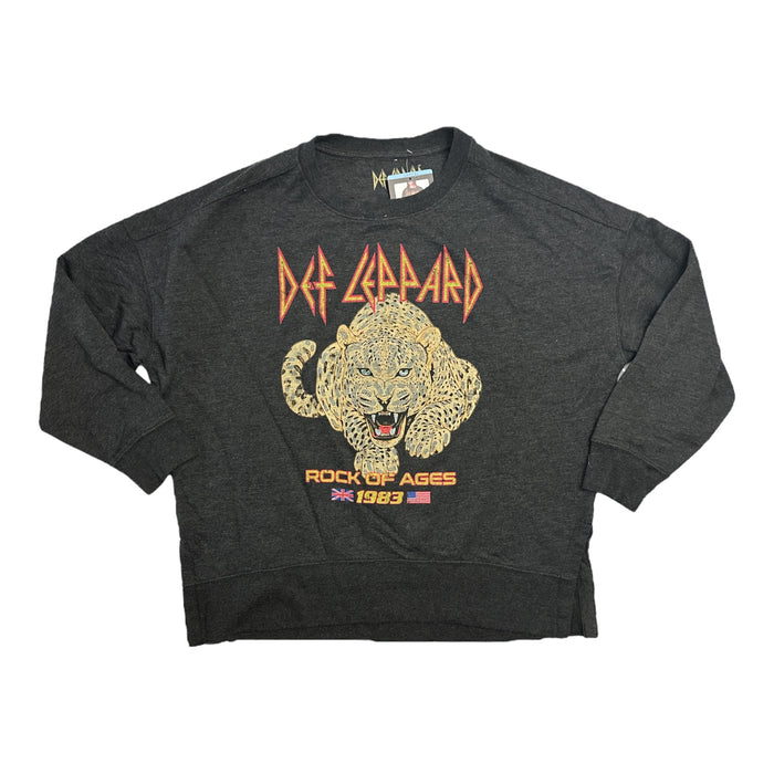 Def Leppard Women's Fleece Lined Hi-Lo Long Sleeve Sweatshirt