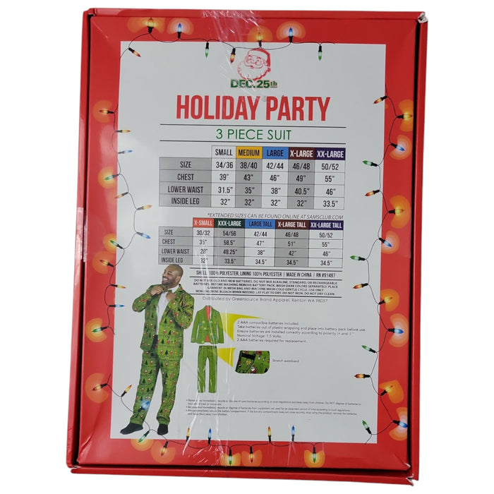 Dec 25th Men's Holiday 3-Piece LED Light Up Suit Set