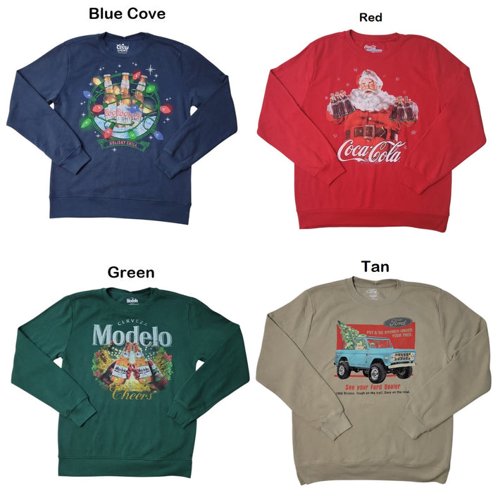 Men's Holiday Crewneck Graphic Print Fleece Sweatshirt